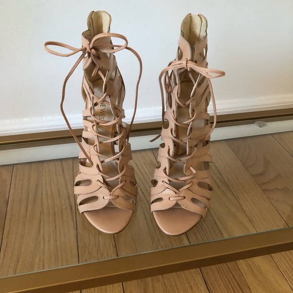 Nine West leather lace-up heels - 7 - Picture 2 of 6